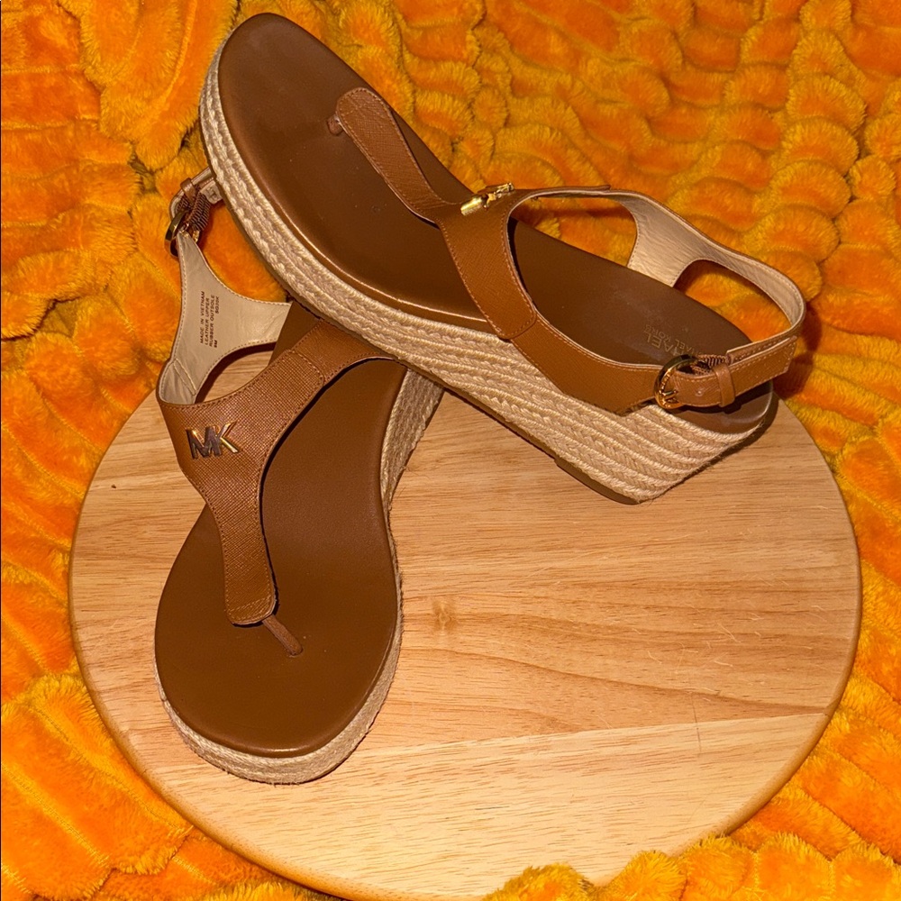Michael Kors Tan Platform Sandals